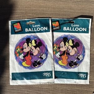 Vtg Mickey Unlimited Mickey Minnie Mouse I Love You Character Balloon Helium Nos